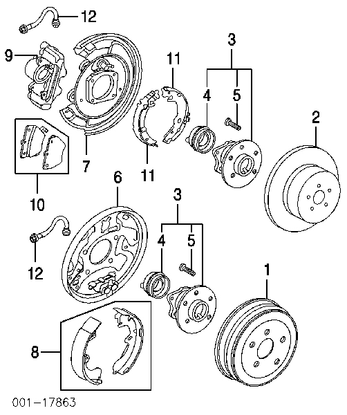 Klocki hamulcowe tylne bębnowe  0449542070 Toyota