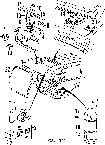 Amortyzator klapy bagażnika (3/5 drzwi-tylnych) Ford Explorer SUV (U2) (1994 - 2002) cena, od 46,03 USD