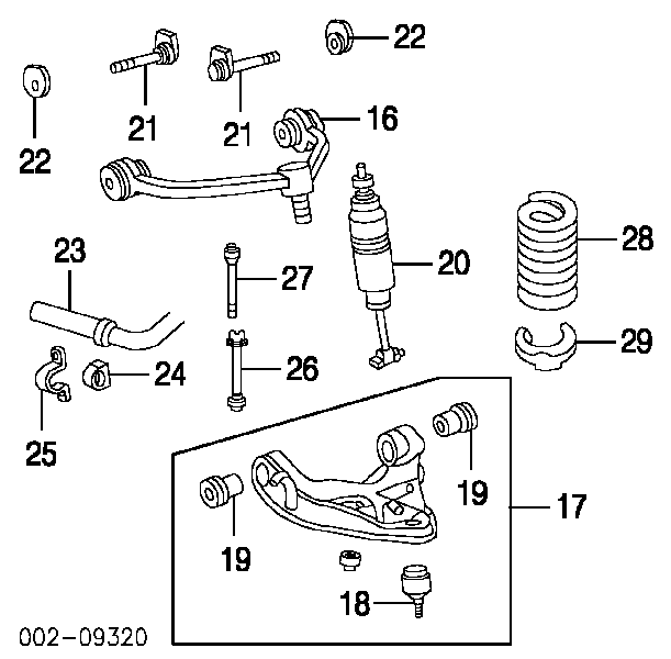 F87Z3050BA Ford Sworzeń wahacza dolny