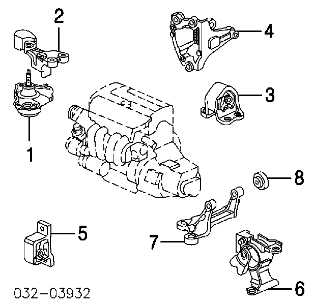 50840SCVA81 Honda Poduszka (podpora) silnika przednia