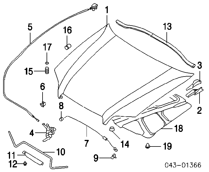 Odbój maski Subaru Legacy 1 (BC)