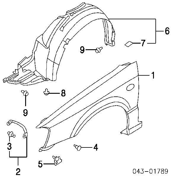 59110AE07A Subaru Nadkole błotnika przedniego lewe