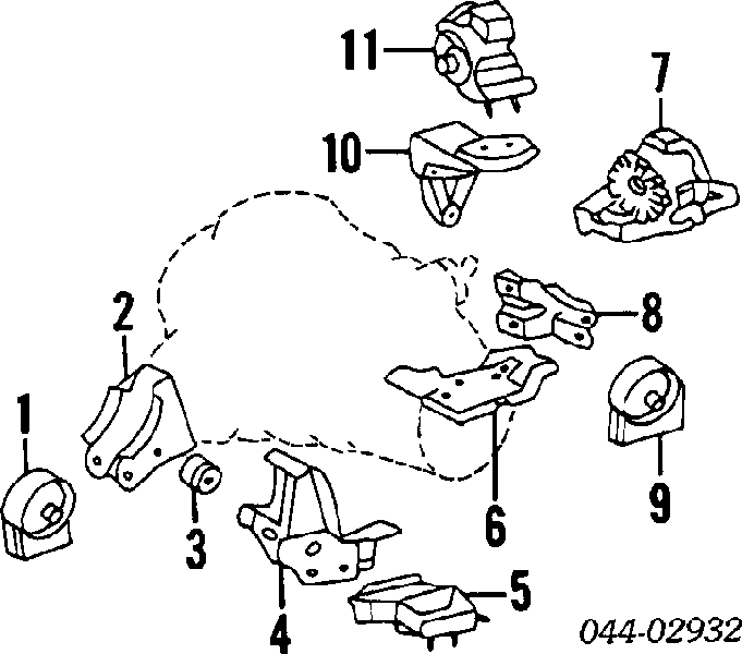 1236164120 Toyota poduszka (podpora silnika przednia)