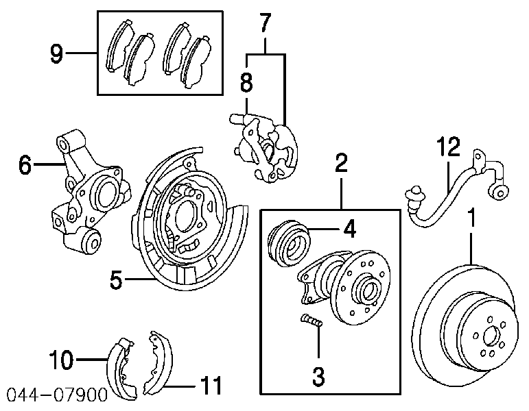 4654033010 Toyota Klocki hamulca ręcznego