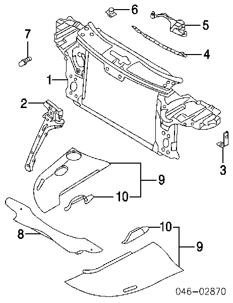 Wzmocnienie wspornika chłodnicy, dolne Volkswagen Touareg 1 (7LA, 7L6, 7L7)