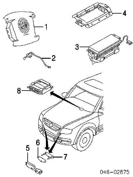 7L0909606 VAG Czujnik AIRBAG przedni