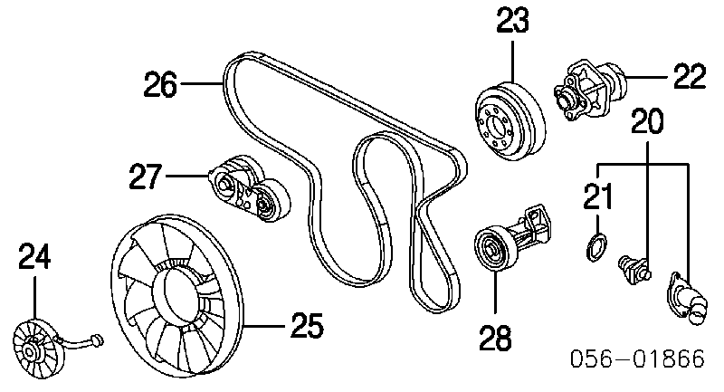 8125801620 Isuzu napinacz paska napędowego