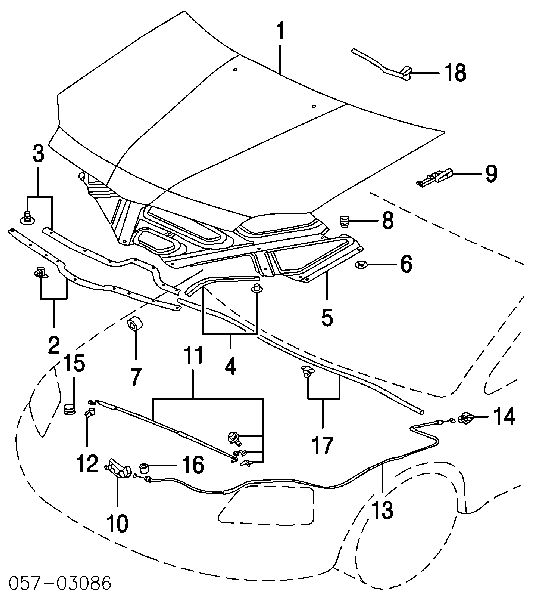 Spinka ocieplenia maski Mitsubishi Galant 9 (DJ, DM)