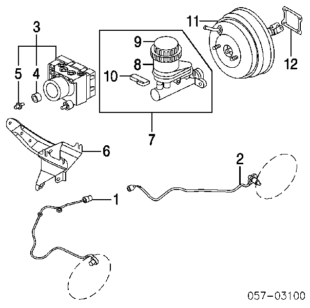 Czujnik ABS przedni lewy 4670A371 Mitsubishi