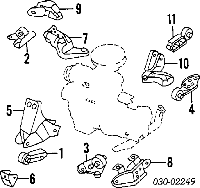 Poduszka (podpora) silnika tylna Nissan Sunny 2 (B12)