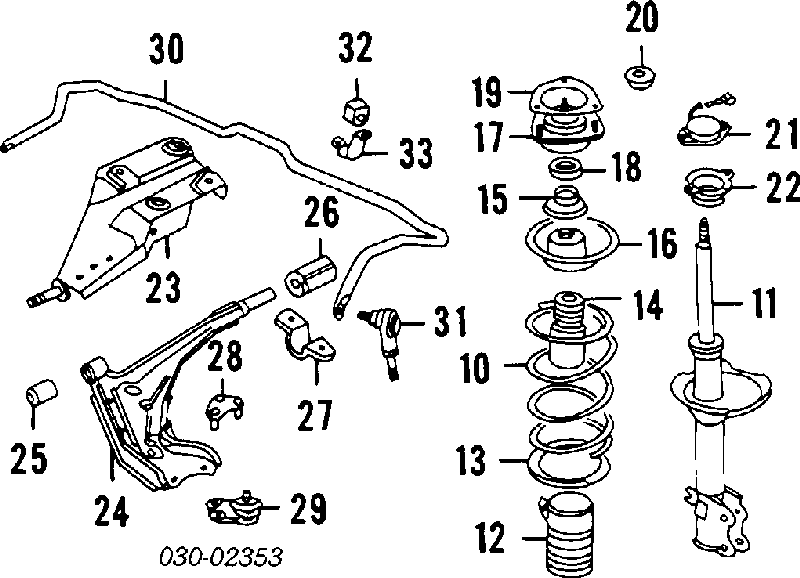 Wahacz zawieszenia przedniego dolny lewy Nissan Maxima (J30)