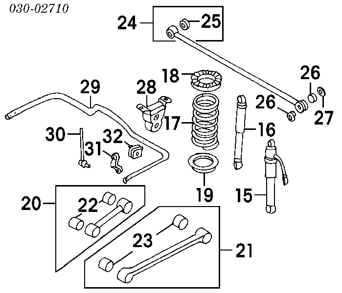 Łącznik stabilizatora tylnego Nissan Pathfinder (R50)