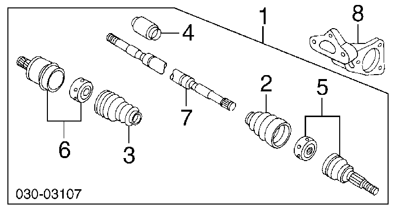 Przegub homokinetyczny przedni zewnętrzny NI11027 NIPPON MOTORS