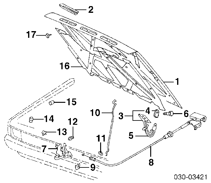 Spinka ocieplenia maski Nissan Terrano 2 (R20)