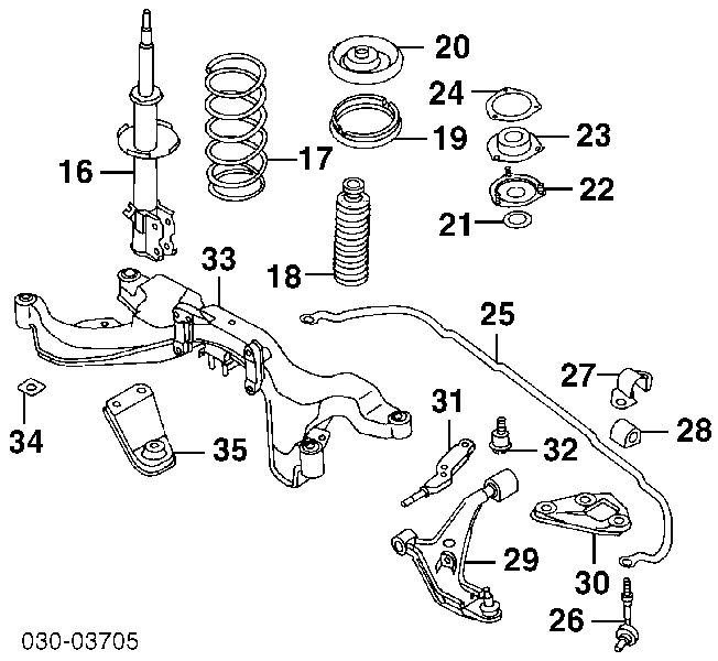 Osłona amortyzatora przedniego Nissan X-Trail (T30)