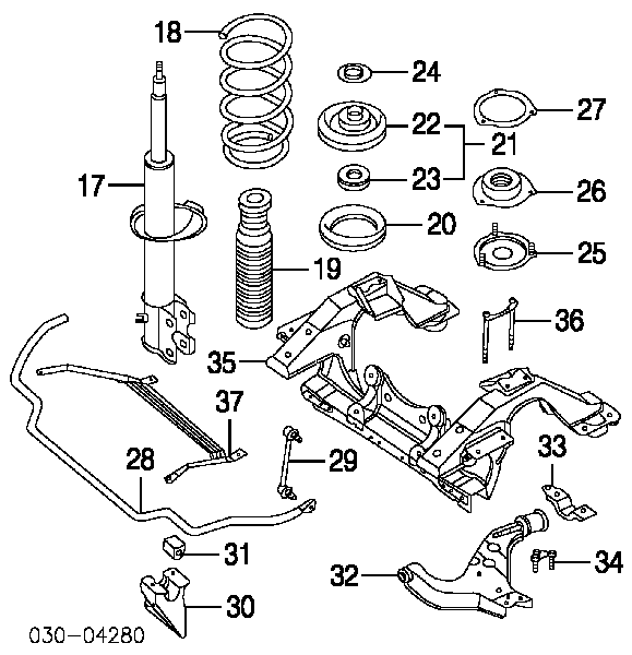 543021W225 Nissan/Infiniti amortyzator przedni prawy