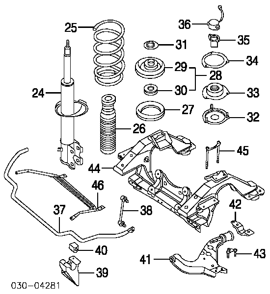 E43023W425 Nissan amortyzator przedni prawy