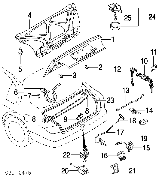 Lampa oświetlenia bagażnika Nissan Tiida LATIO ASIA (SC11)