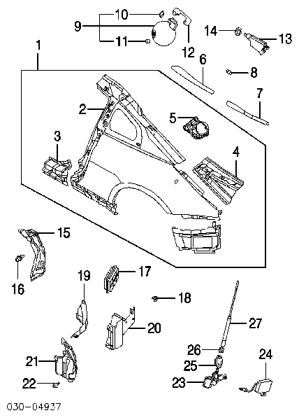 Zderzak klapy zbiornika paliwa Nissan Primastar (F4)