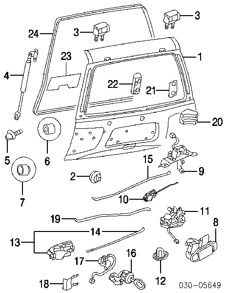 Wkładka zamka klapy bagażnika (3/5 drzwi tylnych) do Nissan Pathfinder  R50