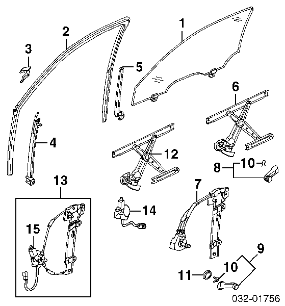 Mechanizm podnoszenia szyby drzwi przednich prawych Honda Civic VI sedana (EJ9, EK3/4) (1995 - 2001) cena, od 267,37 USD