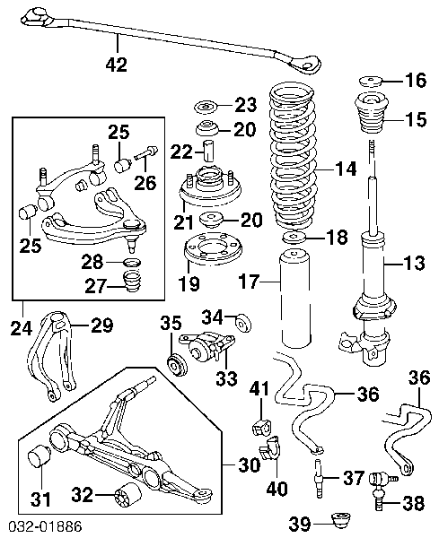 51306SR3N01 Honda tuleja stabilizatora przedniego