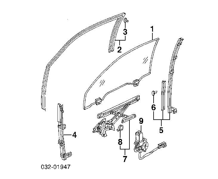 Do koszyka Mechanizm podnoszenia szyby drzwi przednich lewych Honda HR-V  GH