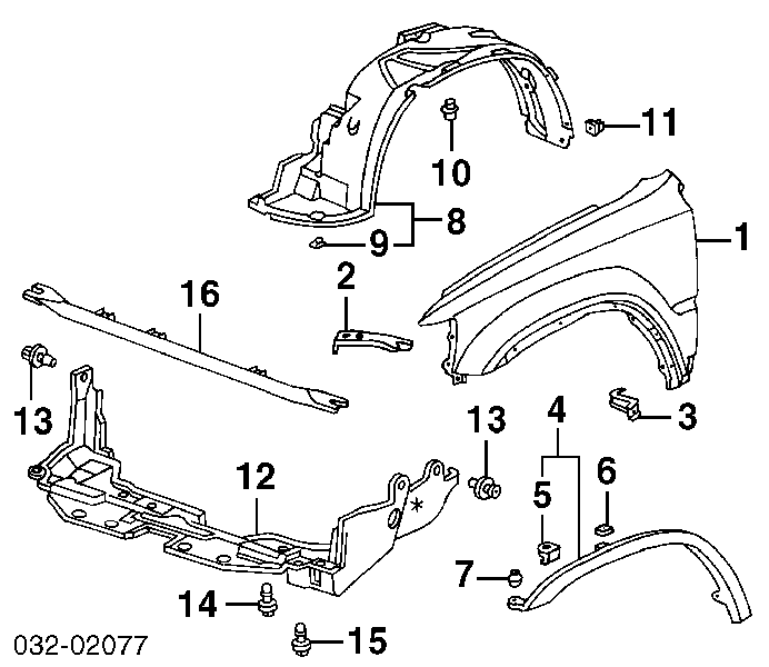 Nadkole błotnika przedniego prawe Honda CR-V I SUV (RD) (1995 - 2002) cena, od 24,75 USD