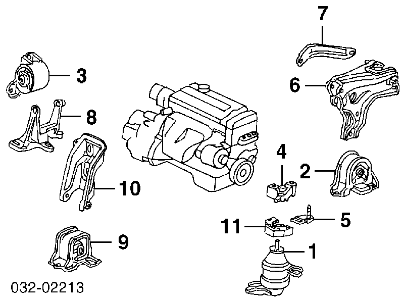 Poduszka (podpora) silnika lewa Honda Accord 6 (CG)