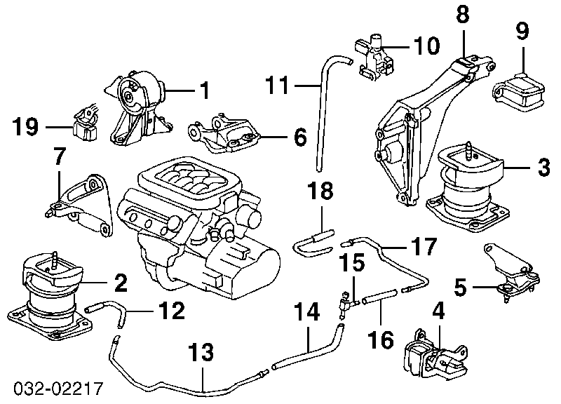 50810S87A81 Honda Poduszka (podpora) silnika przednia