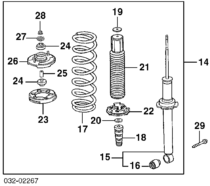 Silentblock amortyzatora tylnego Honda Accord VI