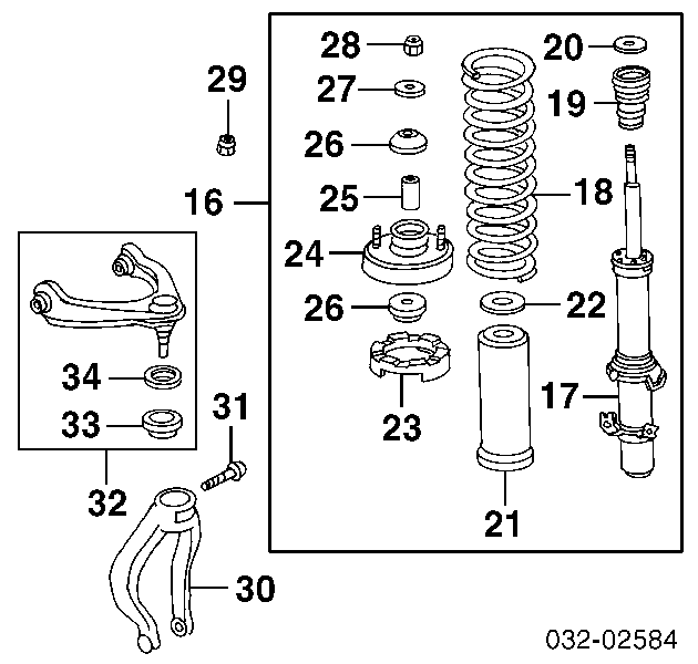 Amortyzator przedni Honda 51605S10A01 cena, od 46,34 USD