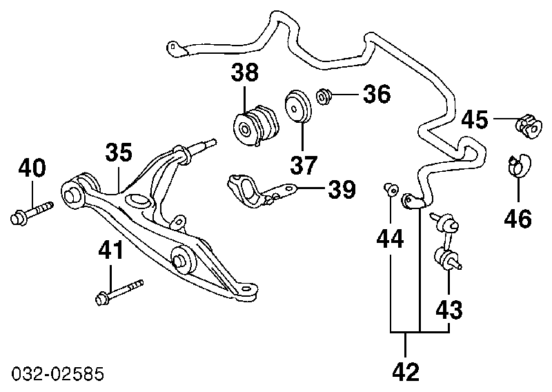 Tuleja stabilizatora przedniego Honda Civic 6 (EJ6, EJ8)