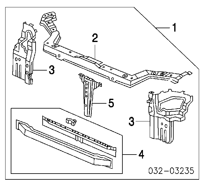 Osłona chłodnicy kompletna (panel mocowania reflektorów) do Honda CR-V I RD