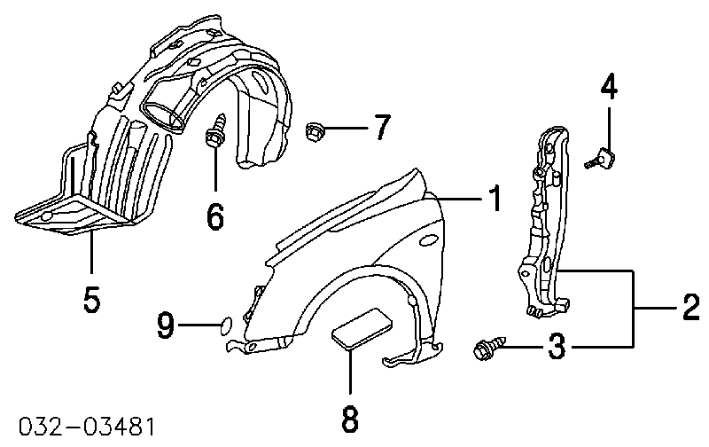 Nadkole błotnika przedniego prawe Honda Civic VII hatchback (EU, EP, EV) (2000 - 2006) cena, od 23,82 USD