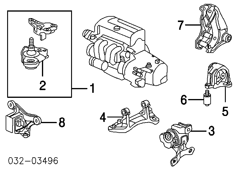 ADH280139 Blue Print Poduszka (podpora) silnika prawa