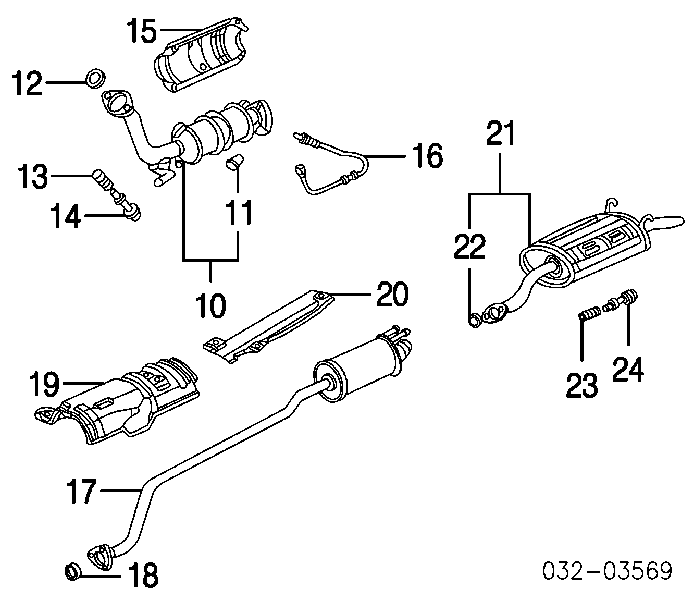 Szpilka kolektora wydechowego Honda Accord 7 (CL, CM)