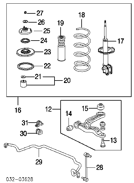 51306S3VA00 Honda tuleja stabilizatora przedniego