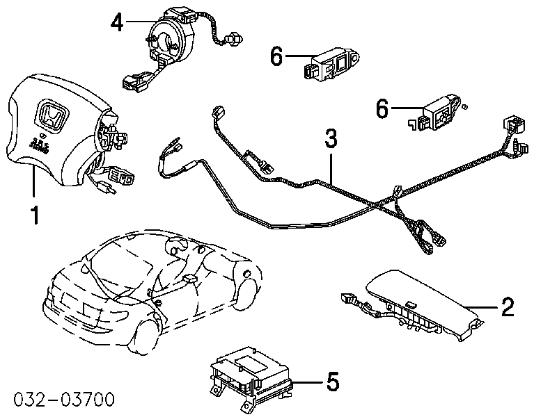 77900SDAY21 Honda Pierścień kontaktowy AIRBAG, taśma kierownicy