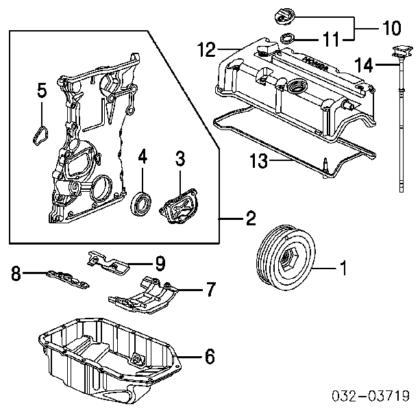 Uszczelniacz wału korbowego przedni Honda Accord 7 (CM, CN)