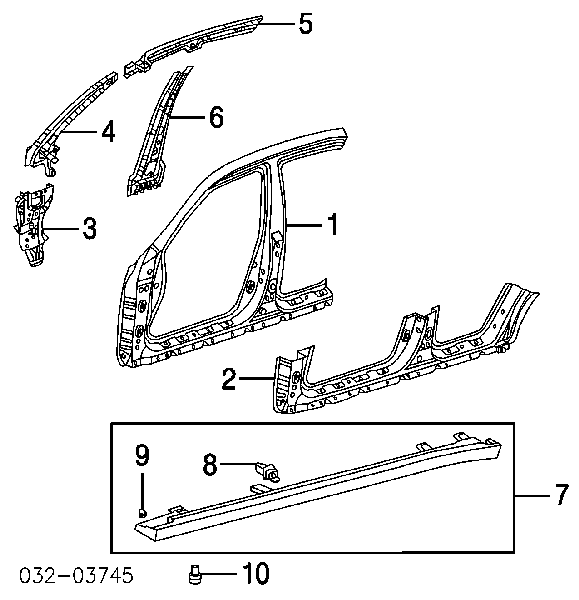 Spinka mocowania nakładek progów Honda Civic 6 (EJ9, EK1)