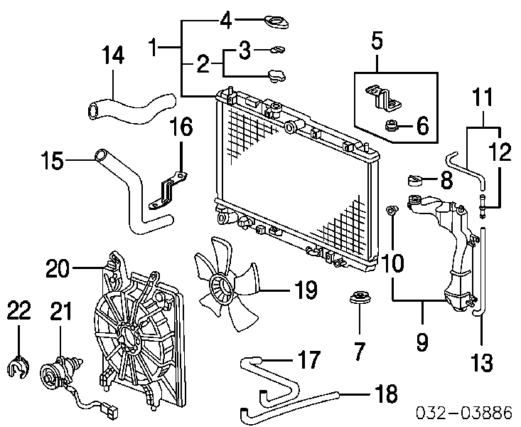 19010-PLC-J02 Honda chłodnica silnika