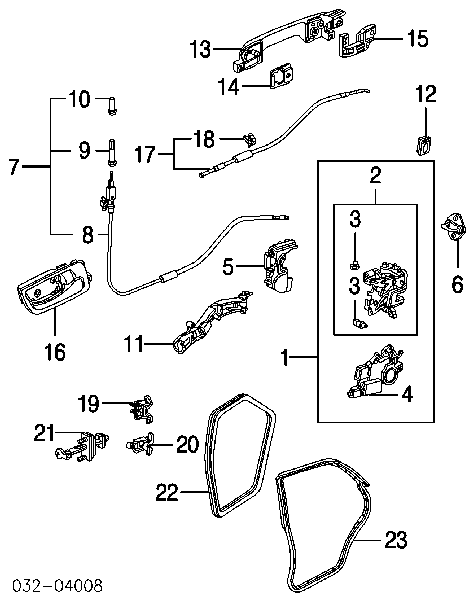 Silniczek zamka drzwi przednich prawych Honda 72115SDAA01 cena, od 15,96 USD