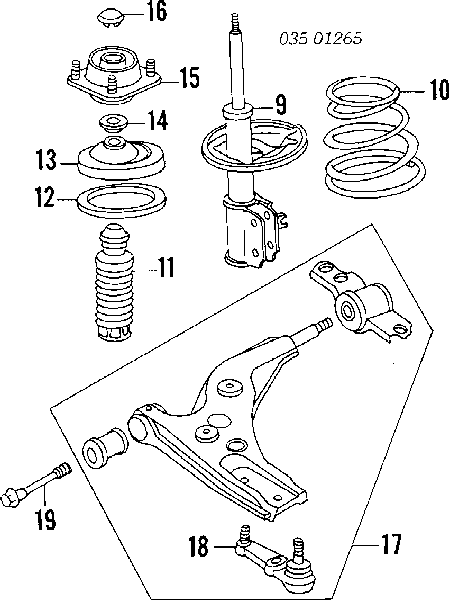 Amortyzator przedni lewy Mazda 323 S IV (BG)