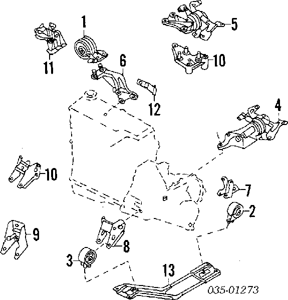 B45539060E Mazda Poduszka (podpora) silnika prawa