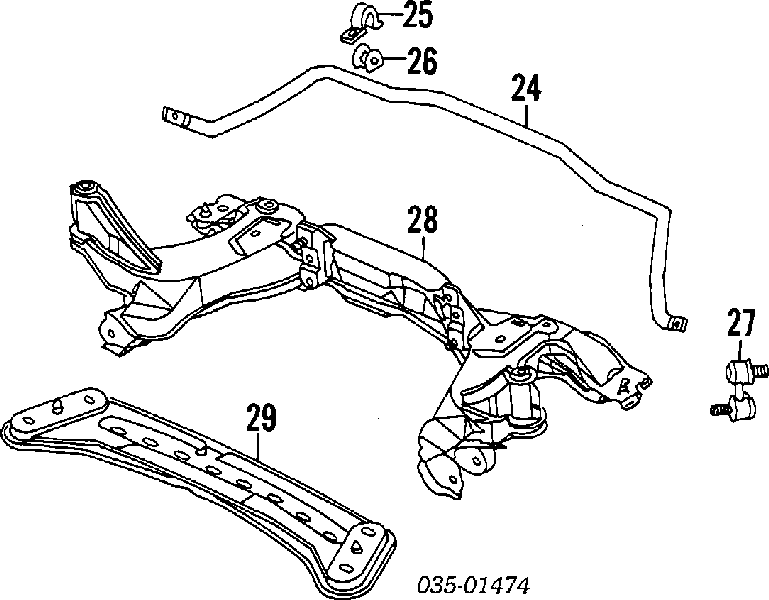 Do koszyka Tuleja stabilizatora przedniego Mazda 323 S IV BG