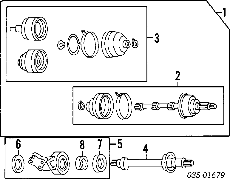 G00325744A Mazda uszczelniacz łożyska podwieszanego przedniego wała pośredniego