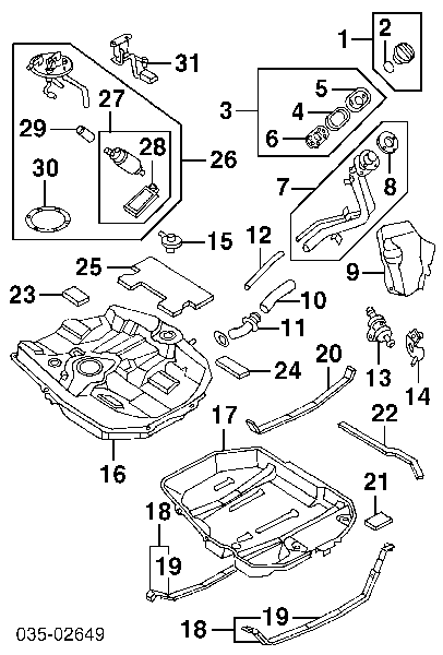 B6DA13350 Mazda element-turbina pompy paliwa