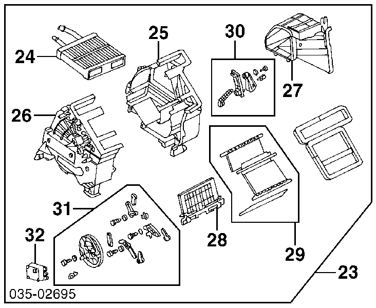 Chłodnica nagrzewnicy (ogrzewacza) do Mazda 323 F V BA