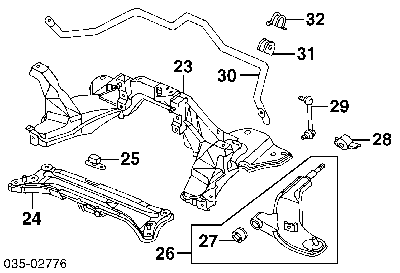 GA2A34156 Mazda Tuleja stabilizatora przedniego